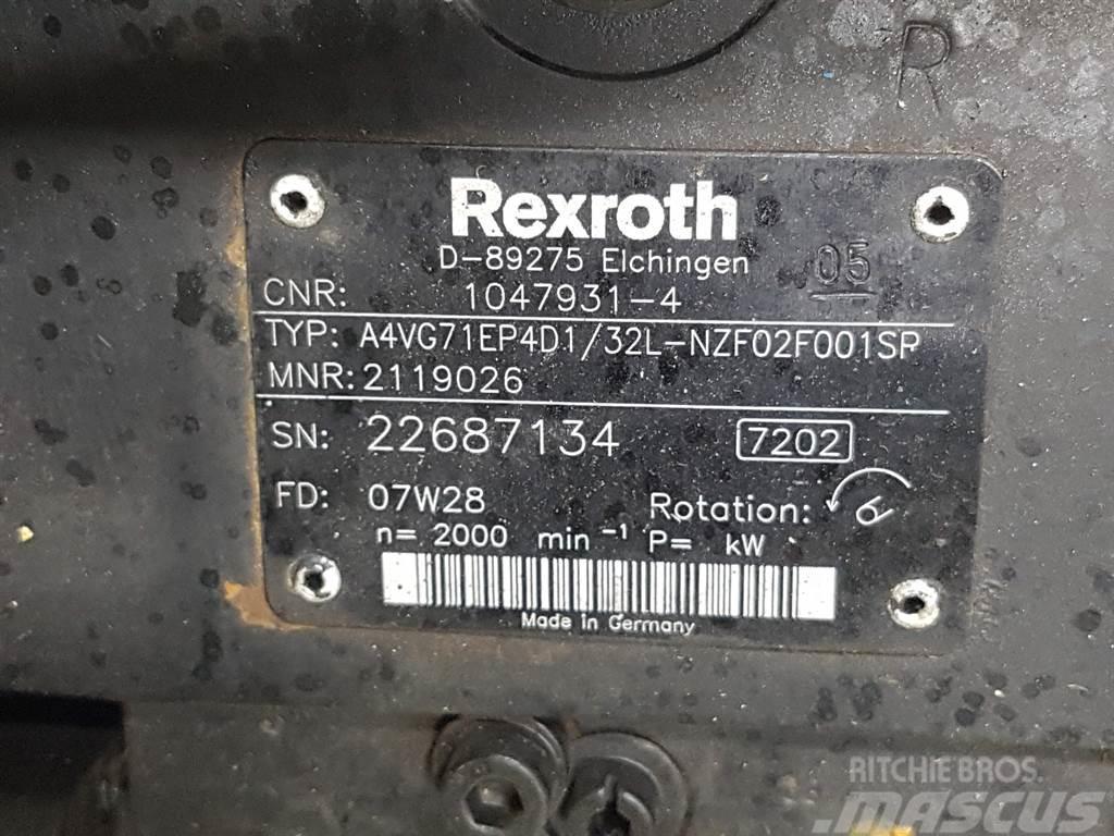 Rexroth A4VG71EP4D1/32L-R902119026-Drive pump/Fahrpumpe Гідравліка