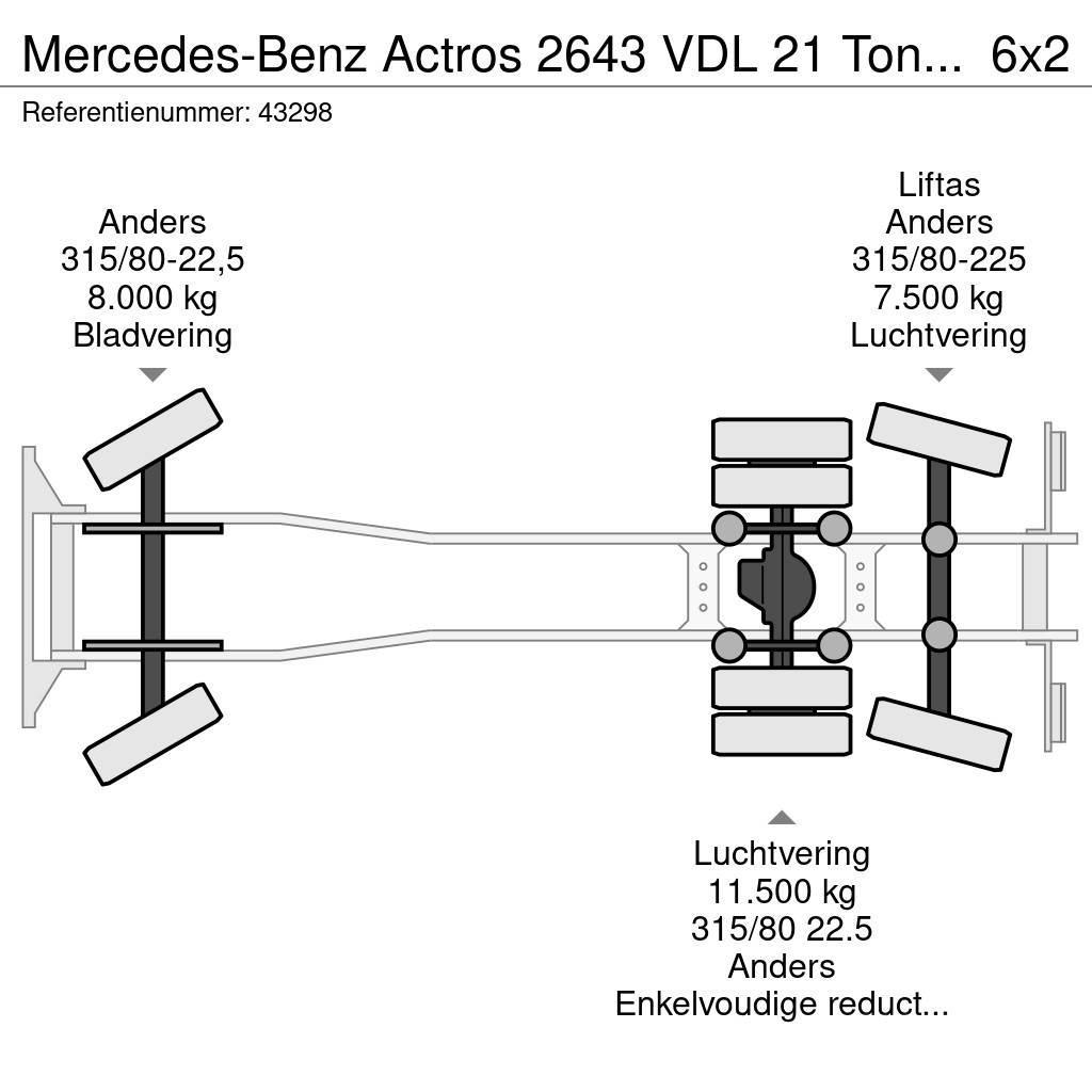 Mercedes-Benz Actros 2643 VDL 21 Ton haakarmsysteem Вантажівки з гаковим підйомом