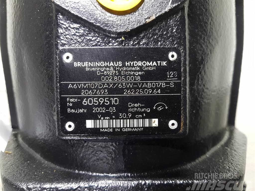 Brueninghaus Hydromatik A6VM107DAX/63W - Drive motor/Fahrmotor/Rijmotor Гідравліка