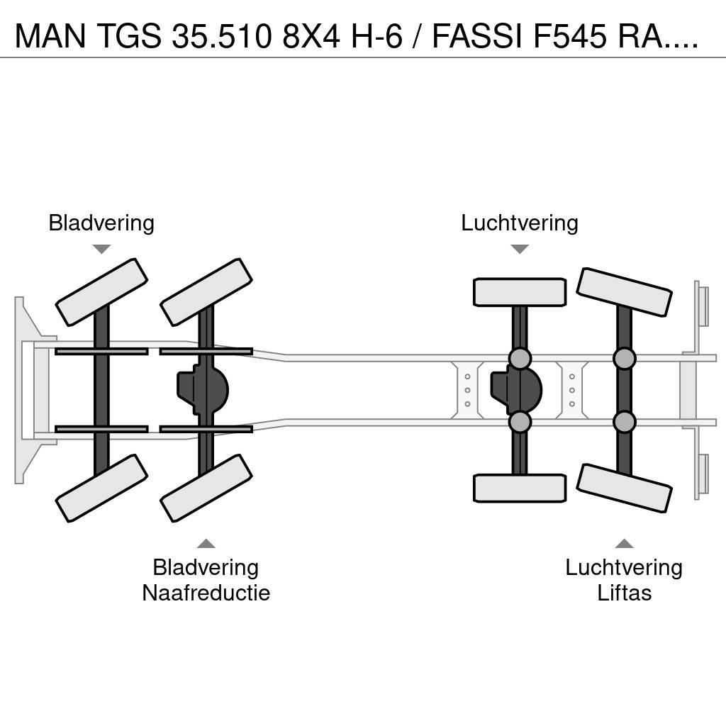 MAN TGS 35.510 8X4 H-6 / FASSI F545 RA.2.27 + FLY JIB Вантажівки з гаковим підйомом