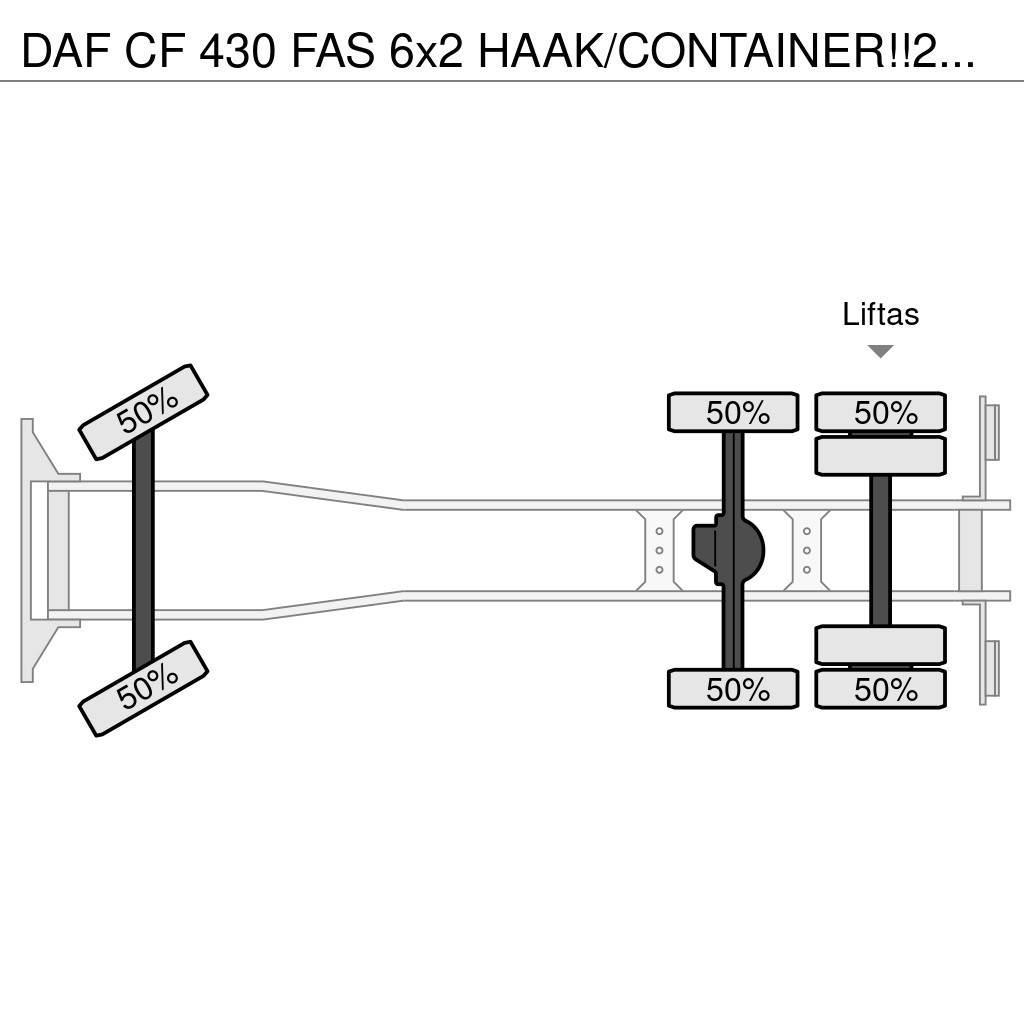 DAF CF 430 FAS 6x2 HAAK/CONTAINER!!2019!!82dkm!! Вантажівки з гаковим підйомом