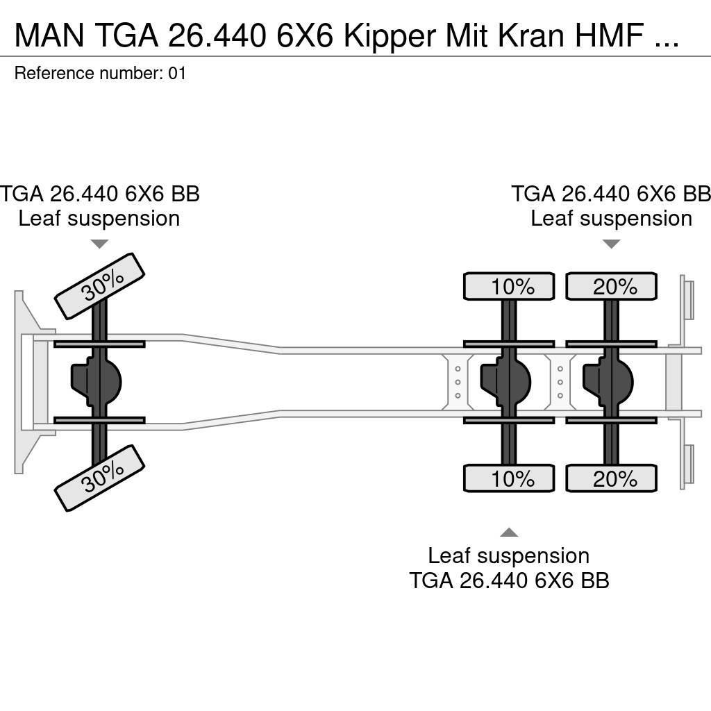 MAN TGA 26.440 6X6 Kipper Mit Kran HMF 16 TON /Funk Автокрани