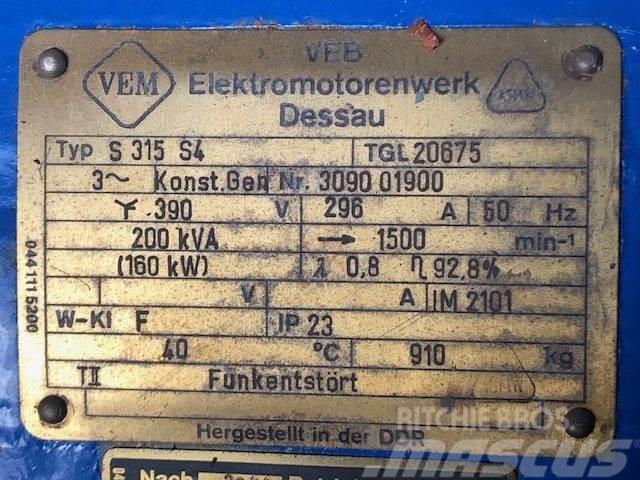  200 kVA VEM Type S315 S4 TGL20675 Generator Інші генератори