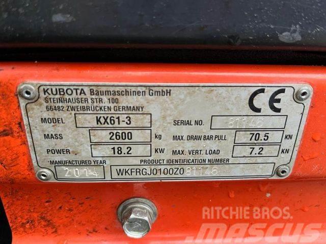 Kubota Minibagger KX 61 Minibagger 2245h, incl. Grabn+T Міні-екскаватори < 7т
