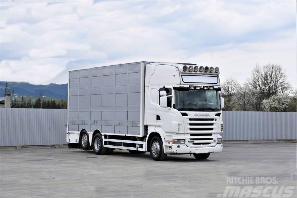 Scania R 500 TIERTRANSPORTWAGEN 7,10m / 4STOCK Автотранспорт для перевезення тварин