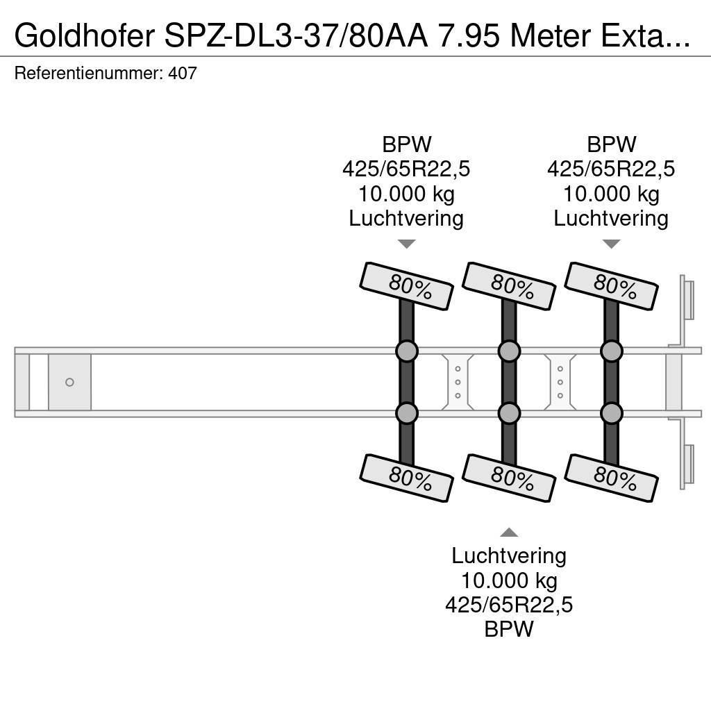 Goldhofer SPZ-DL3-37/80AA 7.95 Meter Extandable Powersteerin Напівпричепи-платформи/бічне розвантаження