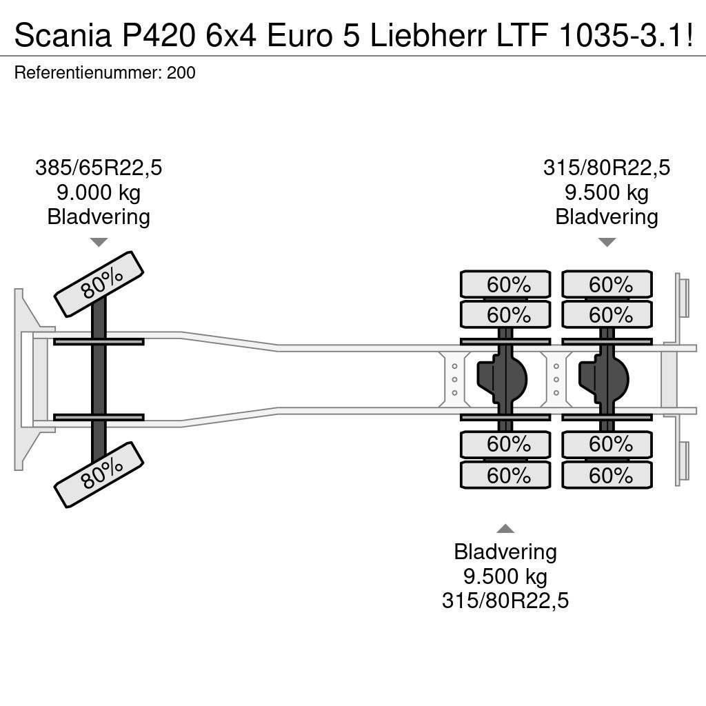 Scania P420 6x4 Euro 5 Liebherr LTF 1035-3.1! автокрани