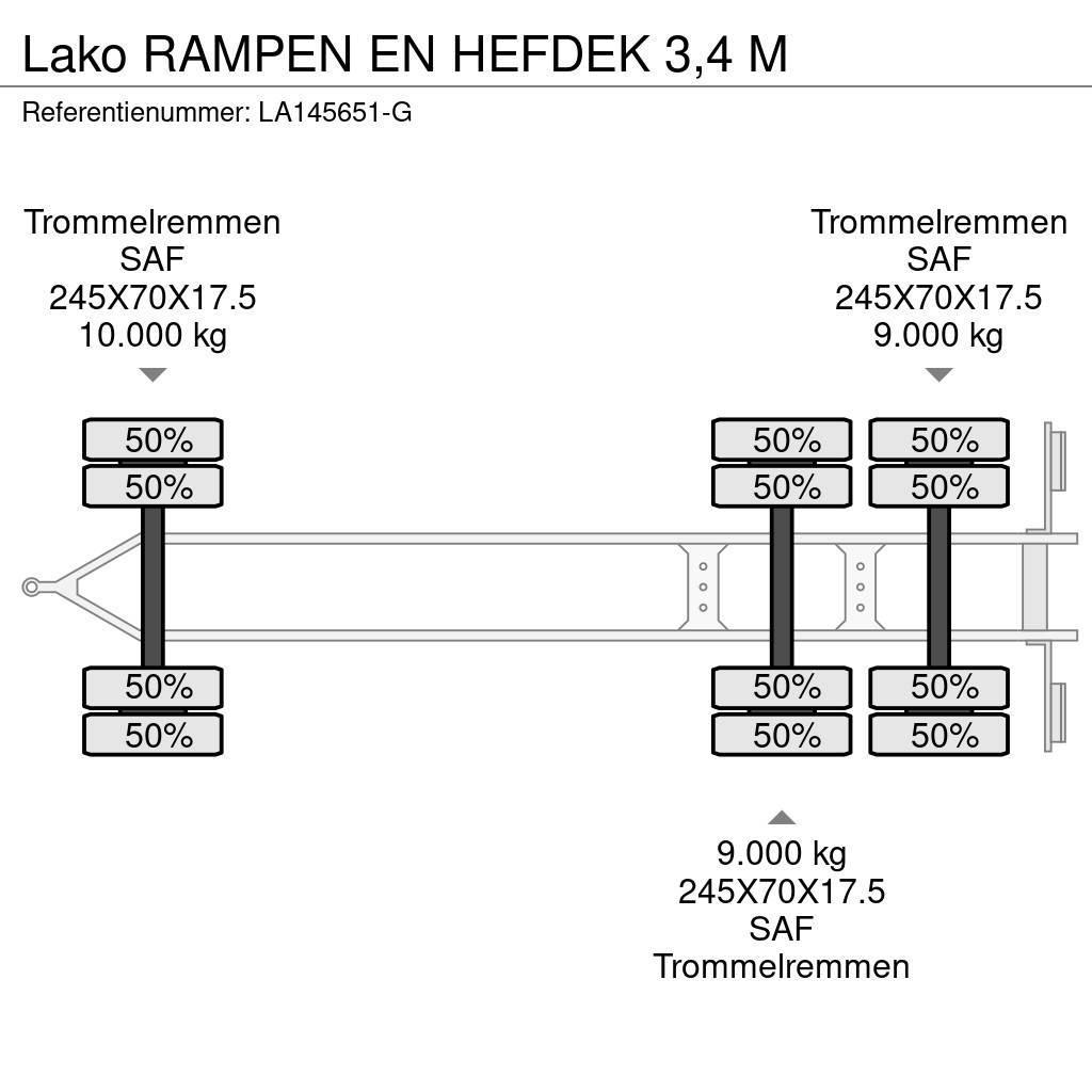 Lako RAMPEN EN HEFDEK 3,4 M Низькорамні причепи