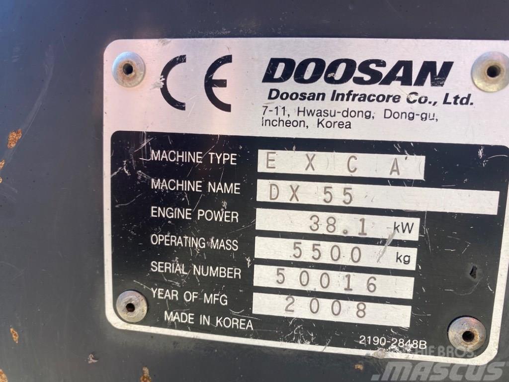 Doosan DX 55 Міні-екскаватори < 7т