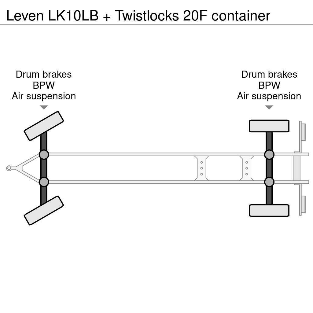  Leven LK10LB + Twistlocks 20F container Причепи-платформи/бокове розвантаження