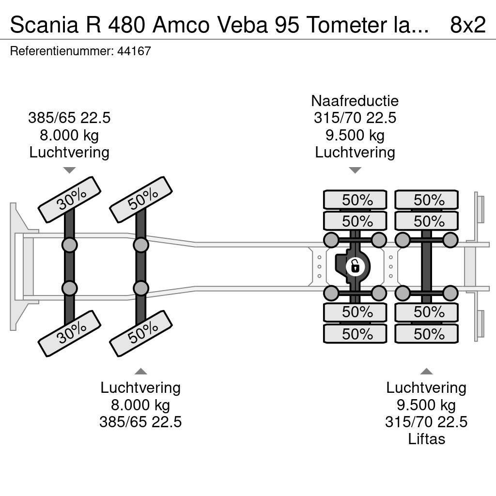 Scania R 480 Amco Veba 95 Tometer laadkraan + Fly-Jib автокрани