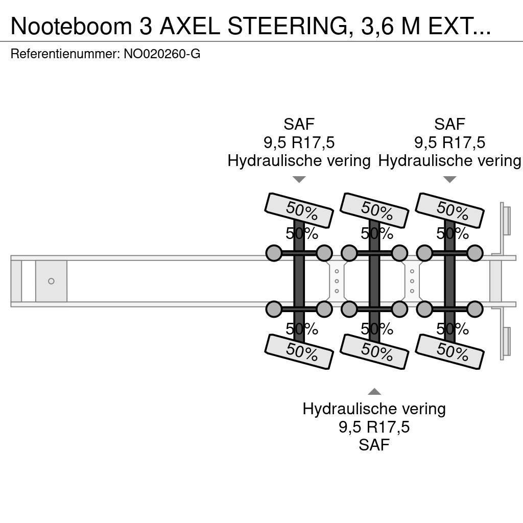 Nooteboom 3 AXEL STEERING, 3,6 M EXTENDABLE Низькорамні напівпричепи
