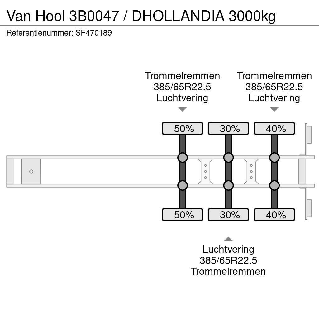 Van Hool 3B0047 / DHOLLANDIA 3000kg Напівпричепи з кузовом-фургоном