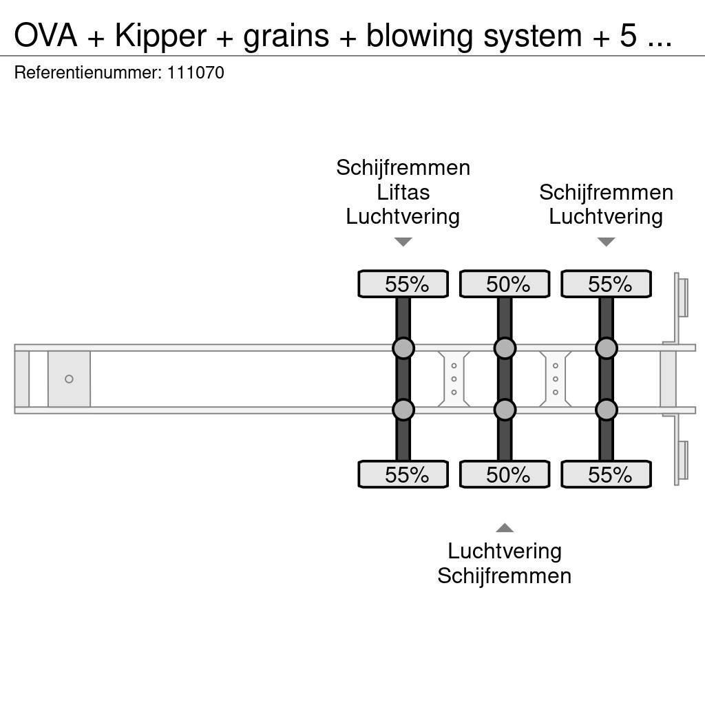 OVA + Kipper + grains + blowing system + 5 compartimen Напівпричепи-самоскиди