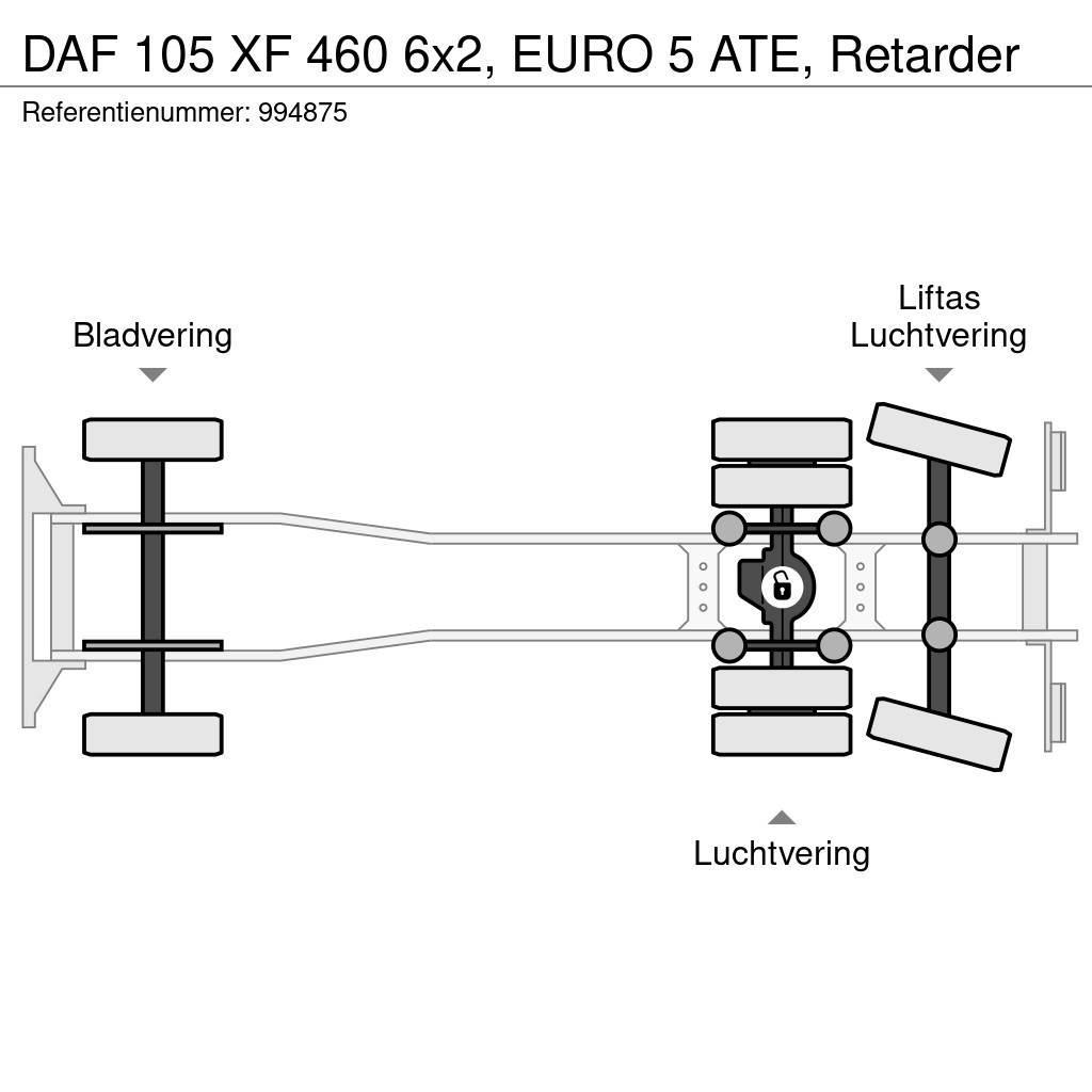 DAF 105 XF 460 6x2, EURO 5 ATE, Retarder Шасі з кабіною