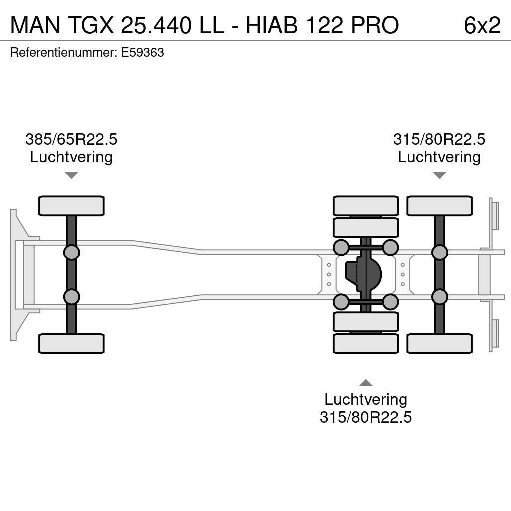 MAN TGX 25.440 LL - HIAB 122 PRO Автоконтейнеровози