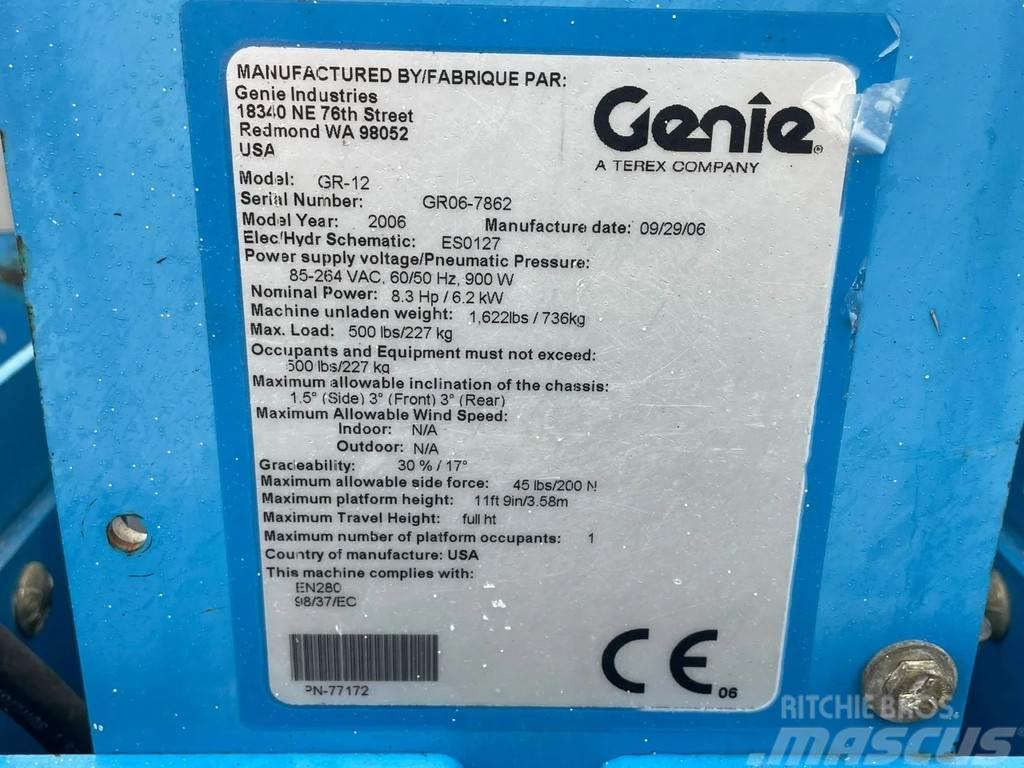 Genie GR-12 | PARTS MACHINE | NON FUNCTIONAL Інші підйомники і платформи