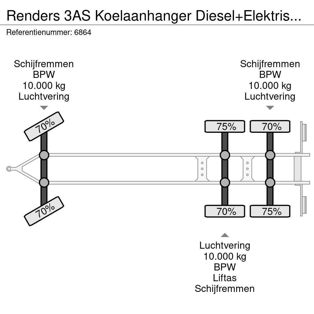 Renders 3AS Koelaanhanger Diesel+Elektrisch 10T assen Причепи-рефрижератори