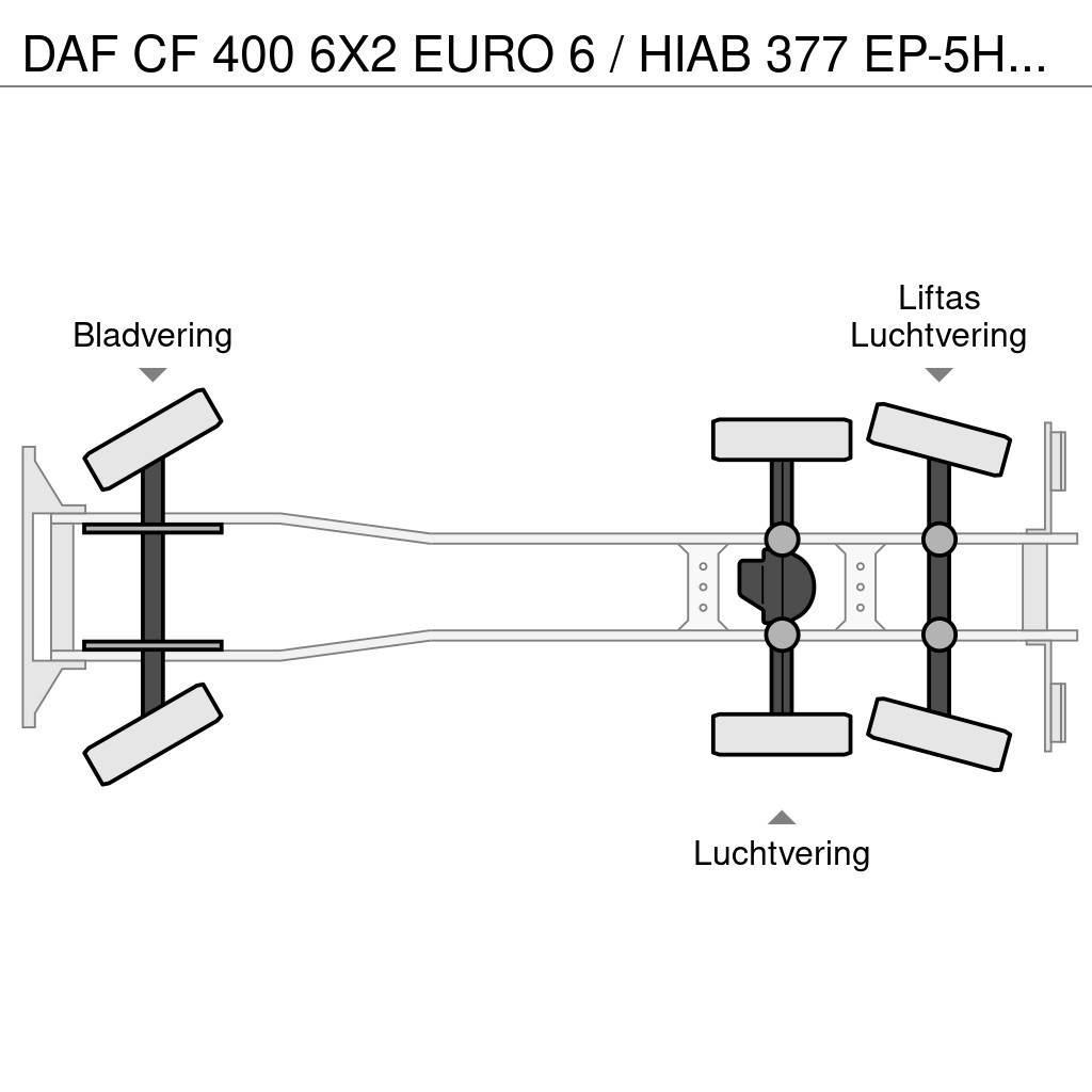 DAF CF 400 6X2 EURO 6 / HIAB 377 EP-5HIPRO / 37 T/M KR автокрани