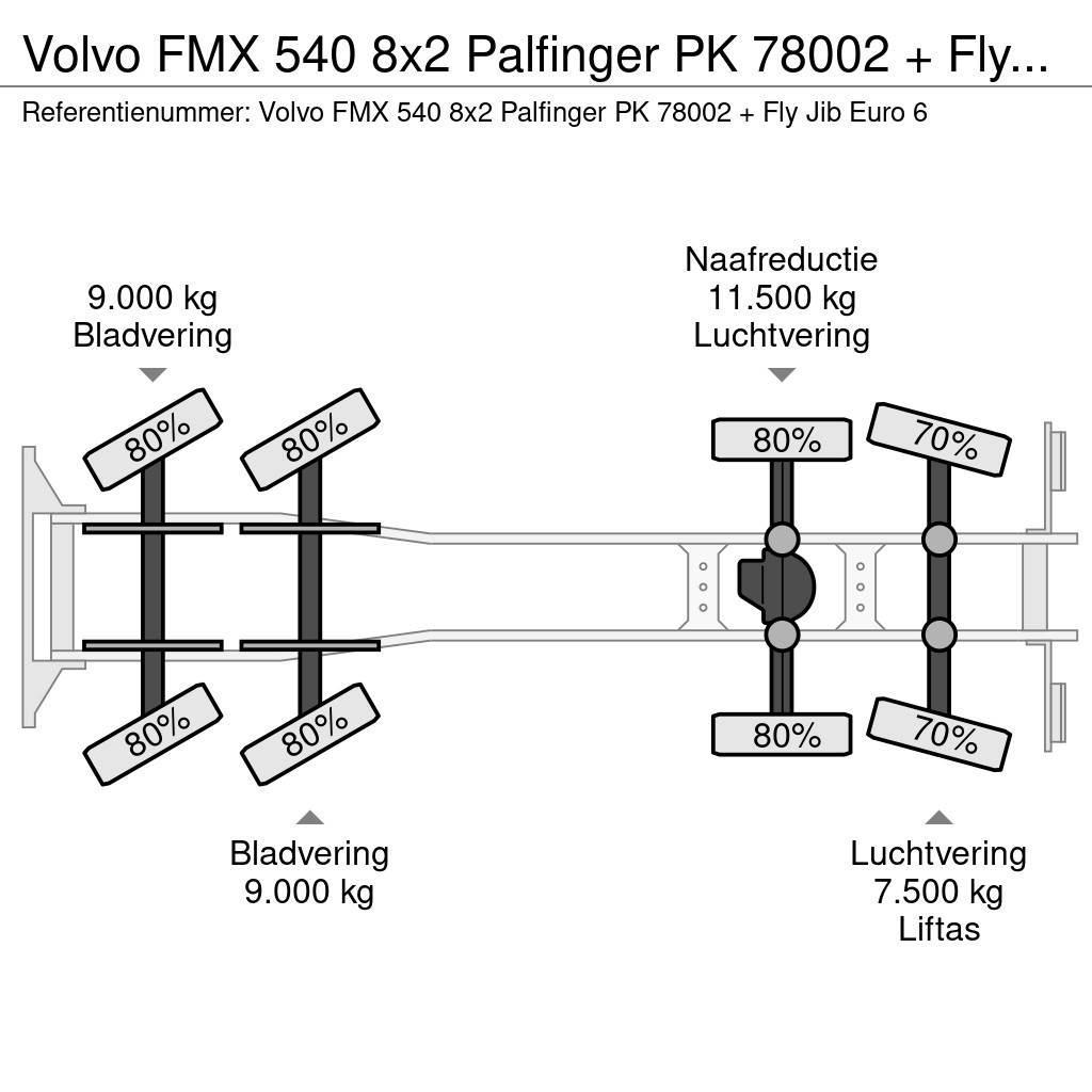 Volvo FMX 540 8x2 Palfinger PK 78002 + Fly Jib Euro 6 автокрани