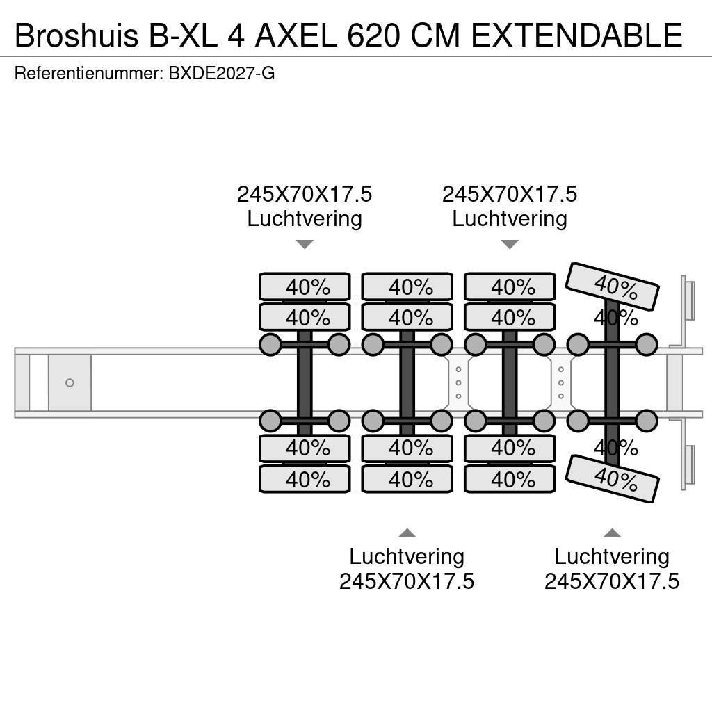 Broshuis B-XL 4 AXEL 620 CM EXTENDABLE Низькорамні напівпричепи