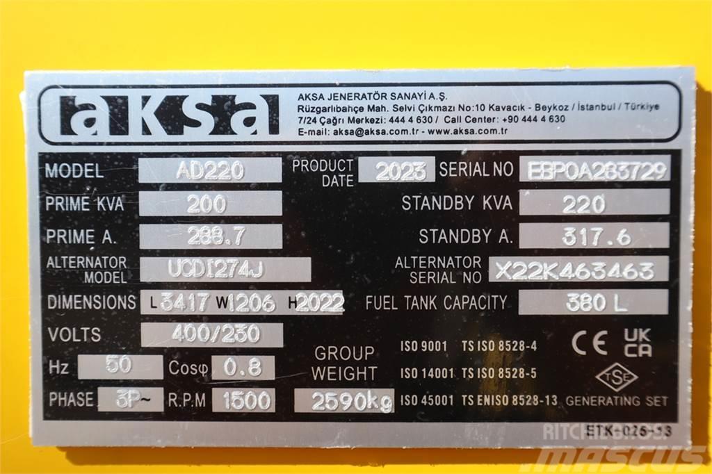 AKSA AD220 Valid inspection, *Guarantee! Diesel, 220 kV Дизельні генератори