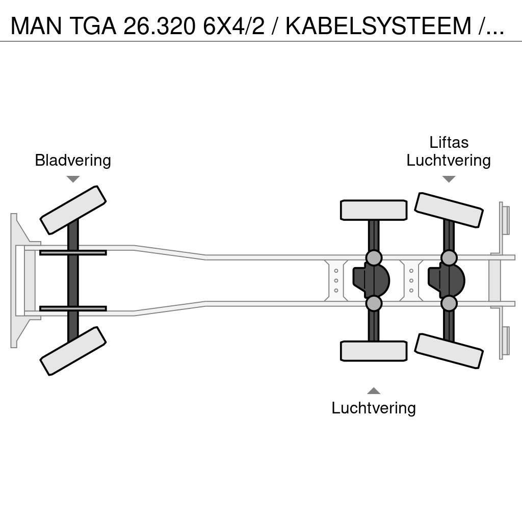 MAN TGA 26.320 6X4/2 / KABELSYSTEEM / CABLE SYSTEEM / Вантажівки з гаковим підйомом