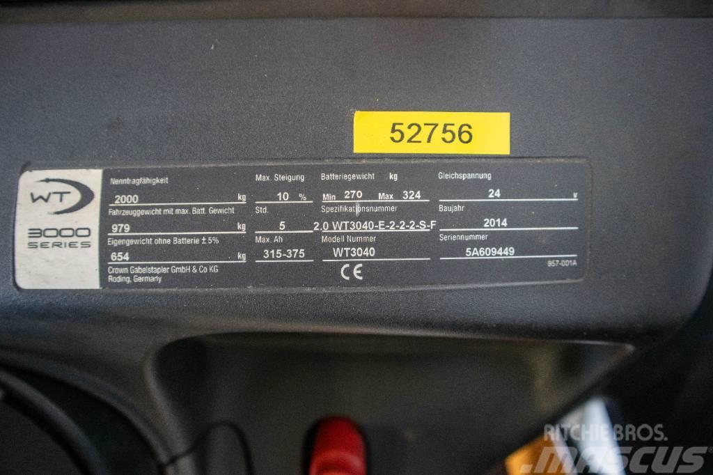 Crown Smidig låglyftare m batteri från 2021, WT 3040 E Візки для перевезення піддонів