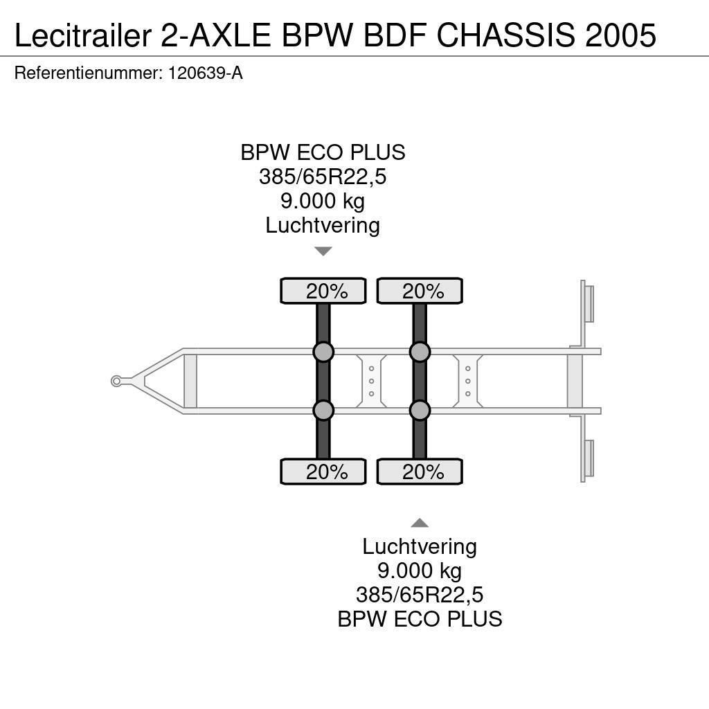 Lecitrailer 2-AXLE BPW BDF CHASSIS 2005 Каркасні причепи