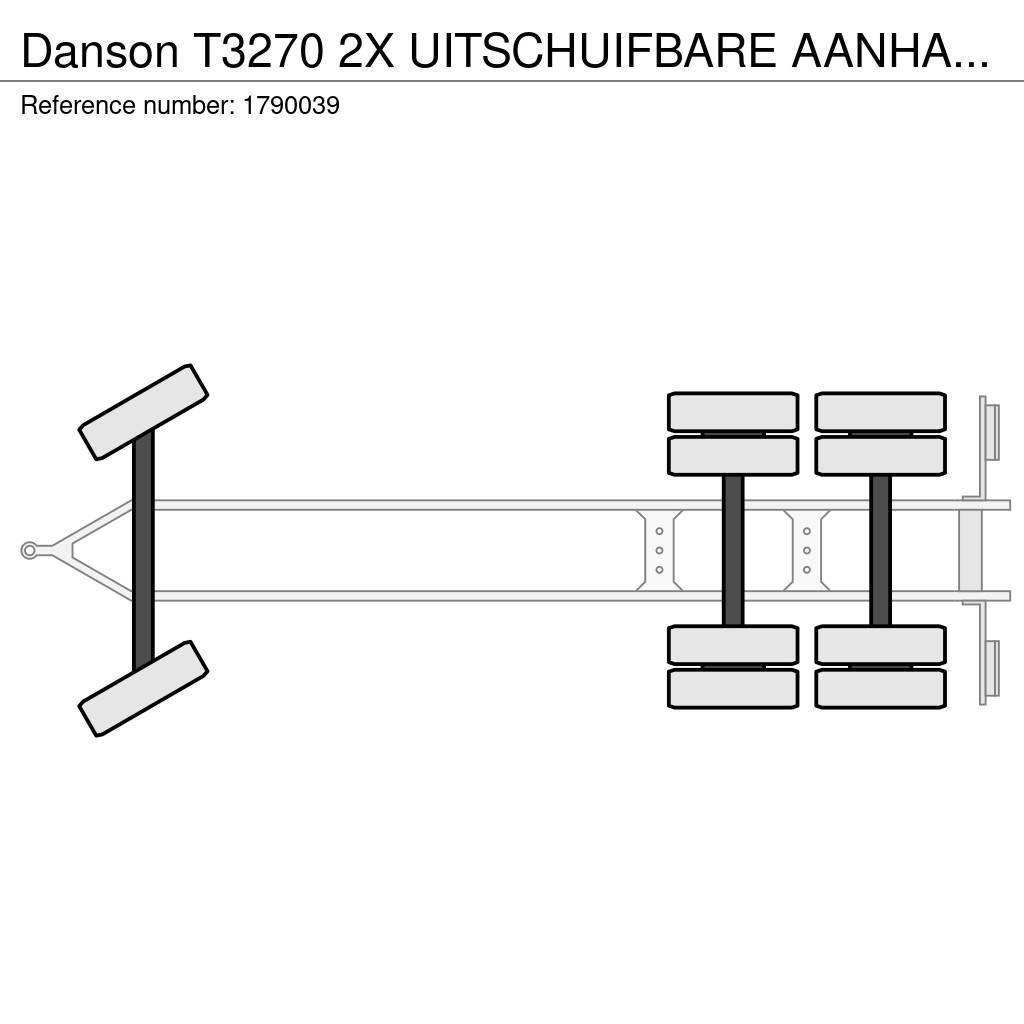 Danson T3270 2X UITSCHUIFBARE AANHANGER/TRAILER/ANHÄNGER Причепи-платформи/бокове розвантаження