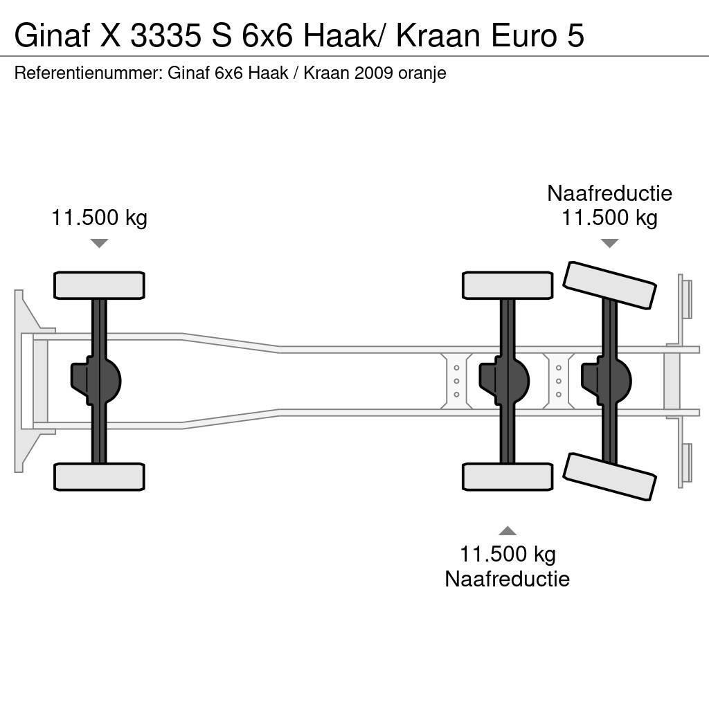 Ginaf X 3335 S 6x6 Haak/ Kraan Euro 5 Вантажівки з гаковим підйомом