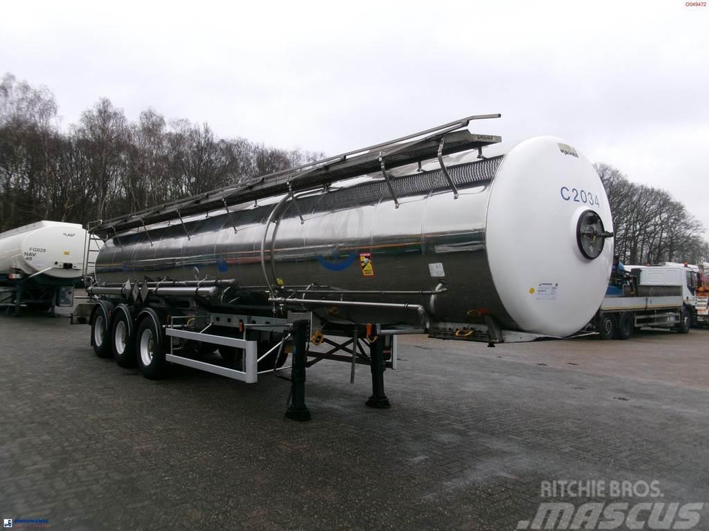 Magyar Chemical tank inox 22.5 m3 / 1 comp ADR 29-05-2024 Напівпричепи-автоцистерни