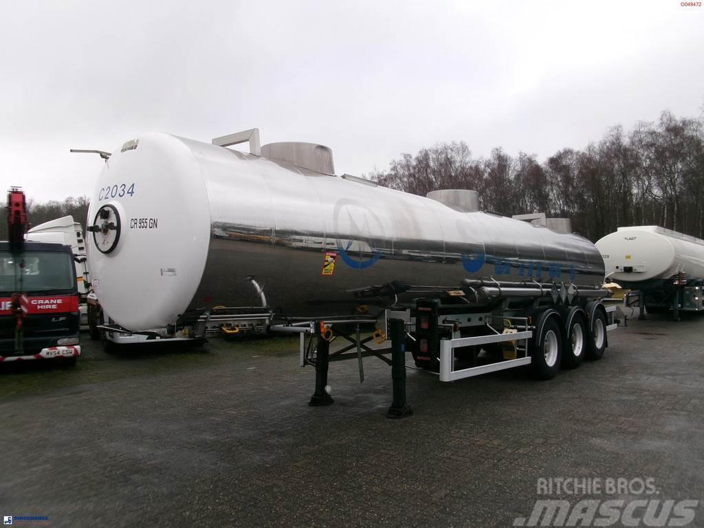 Magyar Chemical tank inox 22.5 m3 / 1 comp ADR 29-05-2024 Напівпричепи-автоцистерни