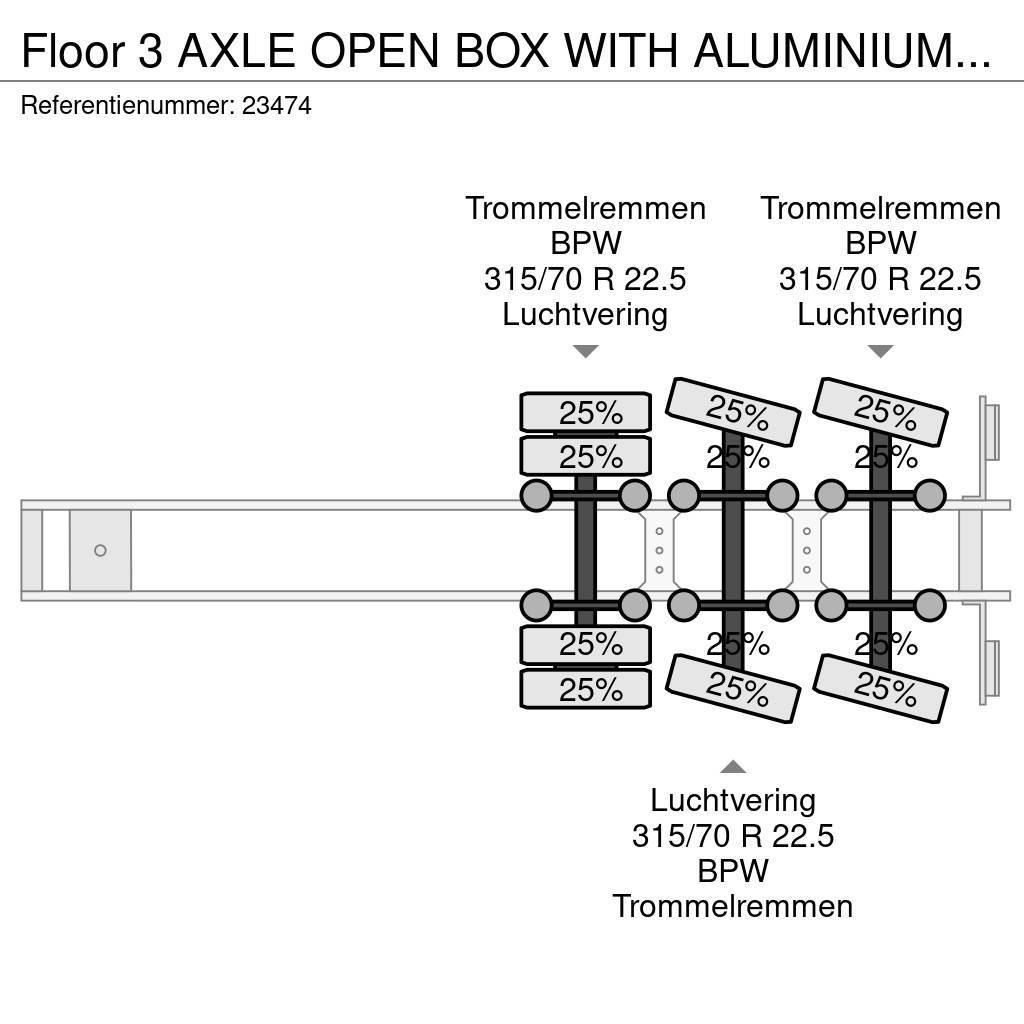 Floor 3 AXLE OPEN BOX WITH ALUMINIUM SIDE BOARDS Напівпричепи-платформи/бічне розвантаження