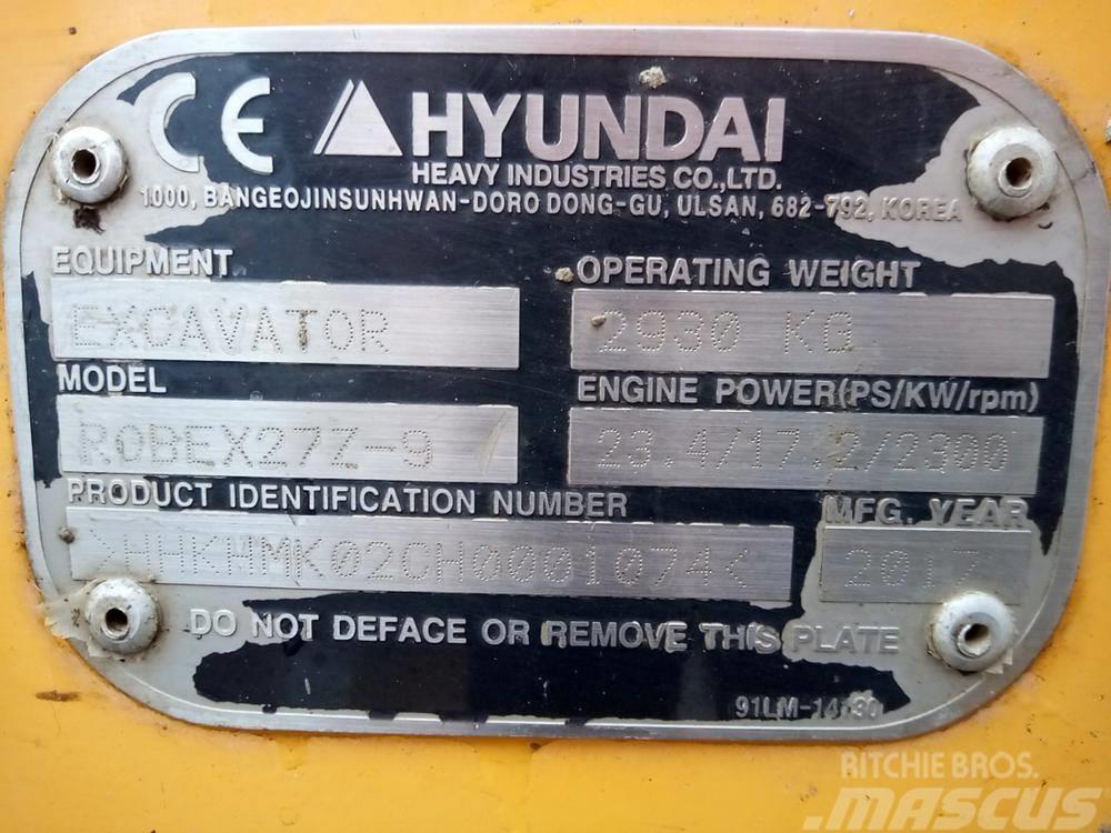 Hyundai Robex 27Z-9 Міні-екскаватори < 7т