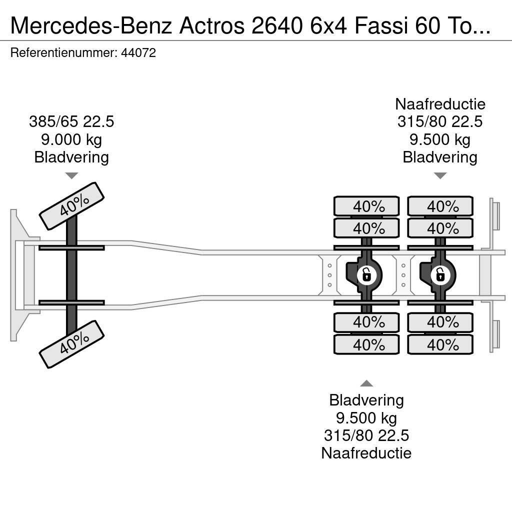 Mercedes-Benz Actros 2640 6x4 Fassi 60 Tonmeter laadkraan + Fly- автокрани