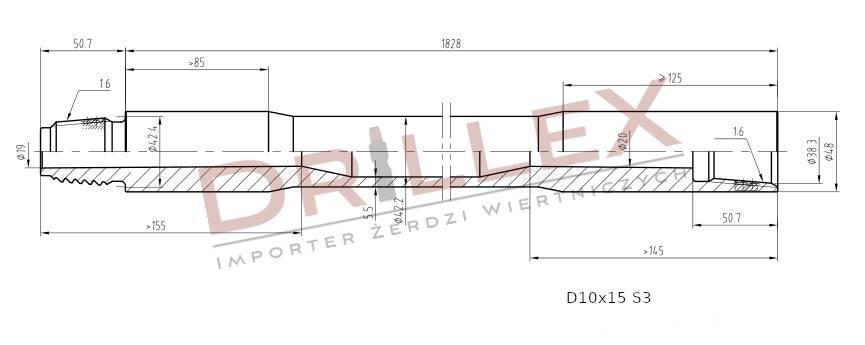 Vermeer D7x11, D9x13, D10x15 S3  Drill pipes, Żerdzie Обладнання для горизонтального буріння