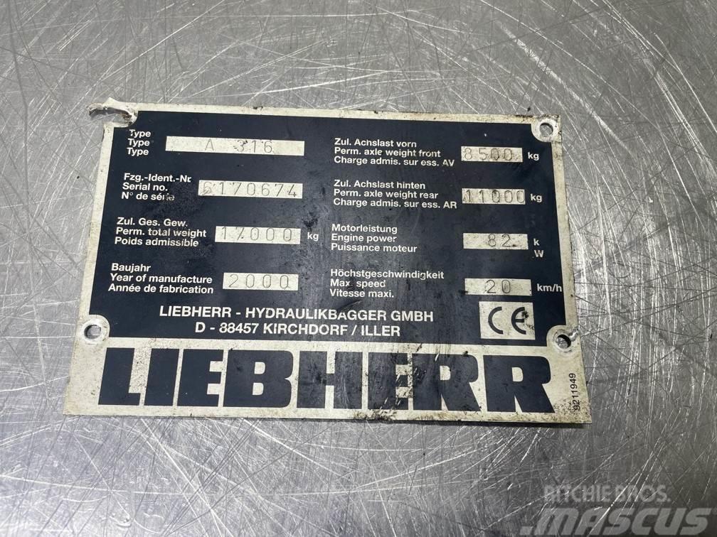 Liebherr A316 -  (For parts) Колісні екскаватори
