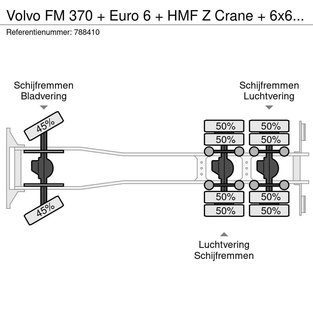 Volvo FM 370 + Euro 6 + HMF Z Crane + 6x6 + Hardox KIPPE автокрани