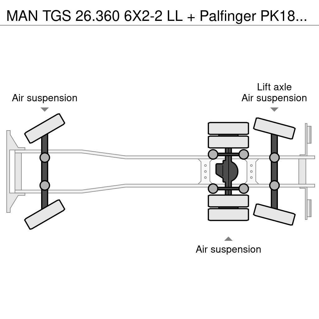 MAN TGS 26.360 6X2-2 LL + Palfinger PK18001 LA Вантажівки-платформи/бокове розвантаження