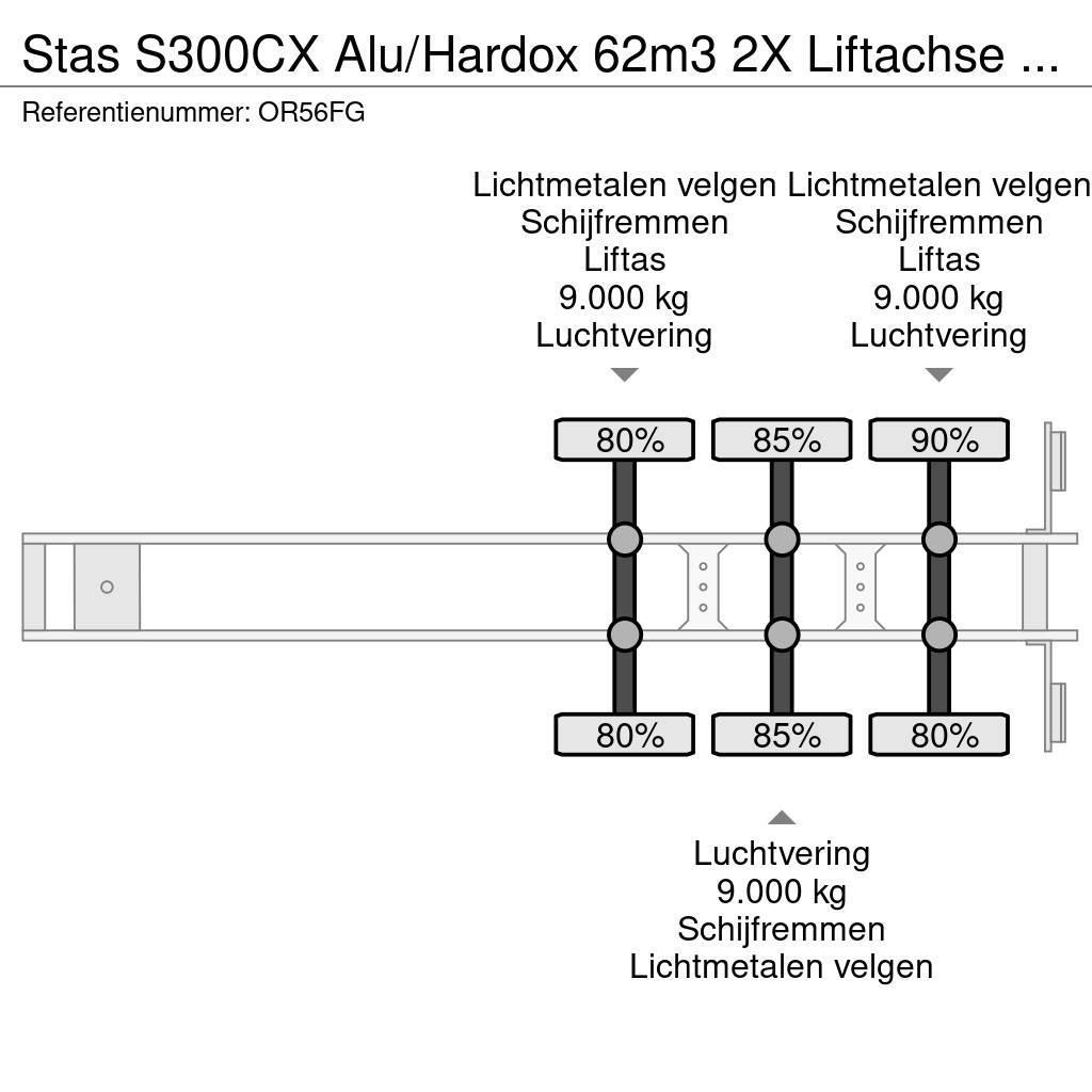 Stas S300CX Alu/Hardox 62m3 2X Liftachse Alcoa LED Напівпричепи-самоскиди