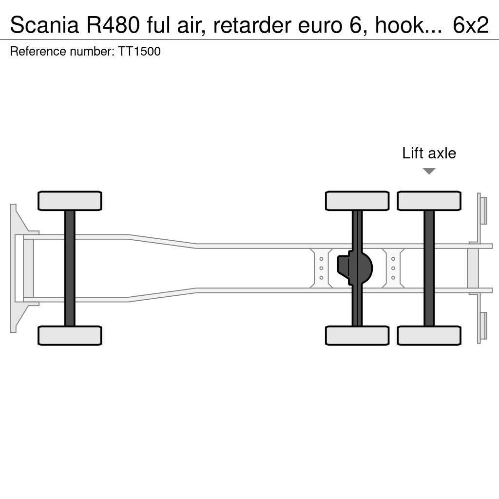 Scania R480 ful air, retarder euro 6, hooklift Вантажівки з гаковим підйомом
