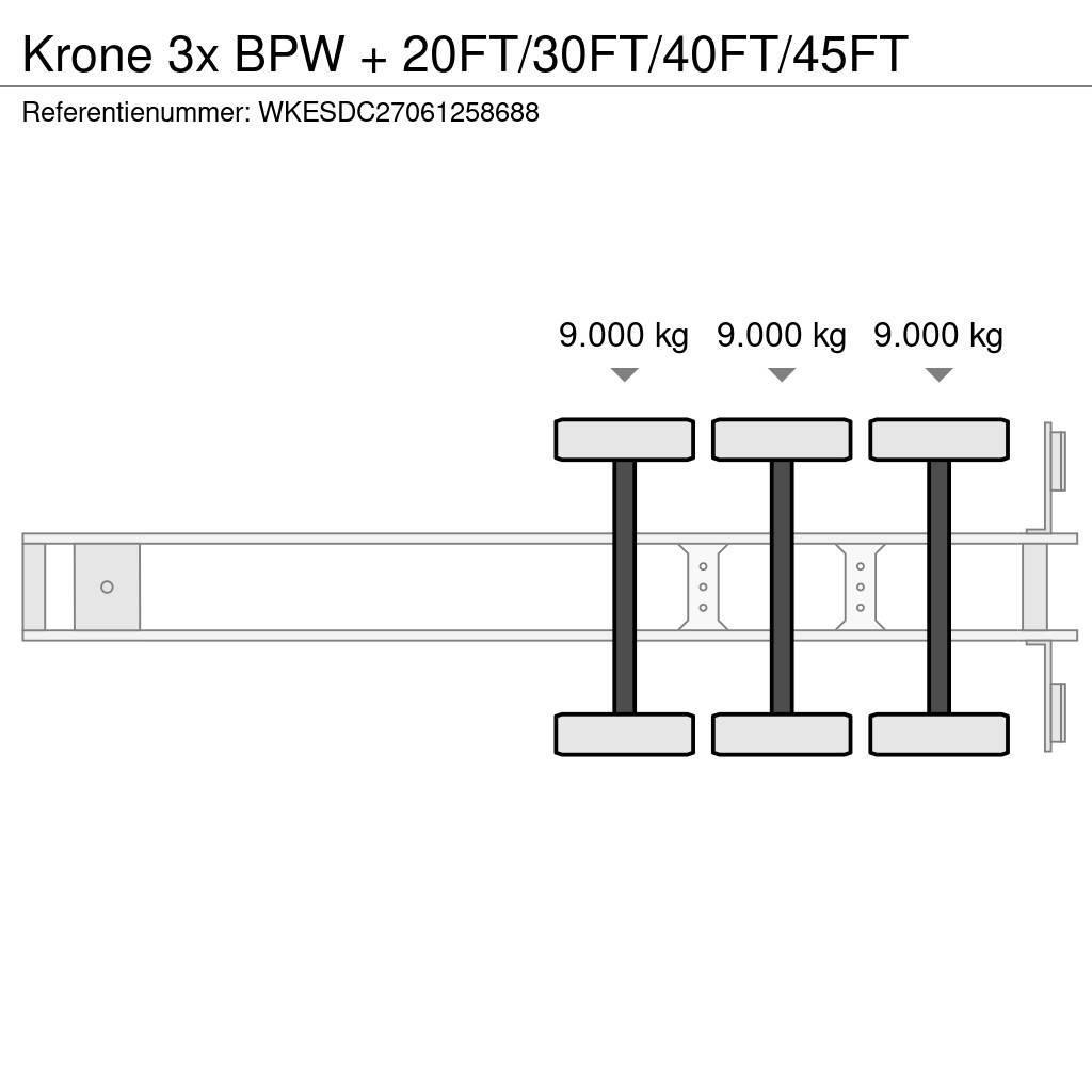 Krone 3x BPW + 20FT/30FT/40FT/45FT Напівпричепи для перевезення контейнерів