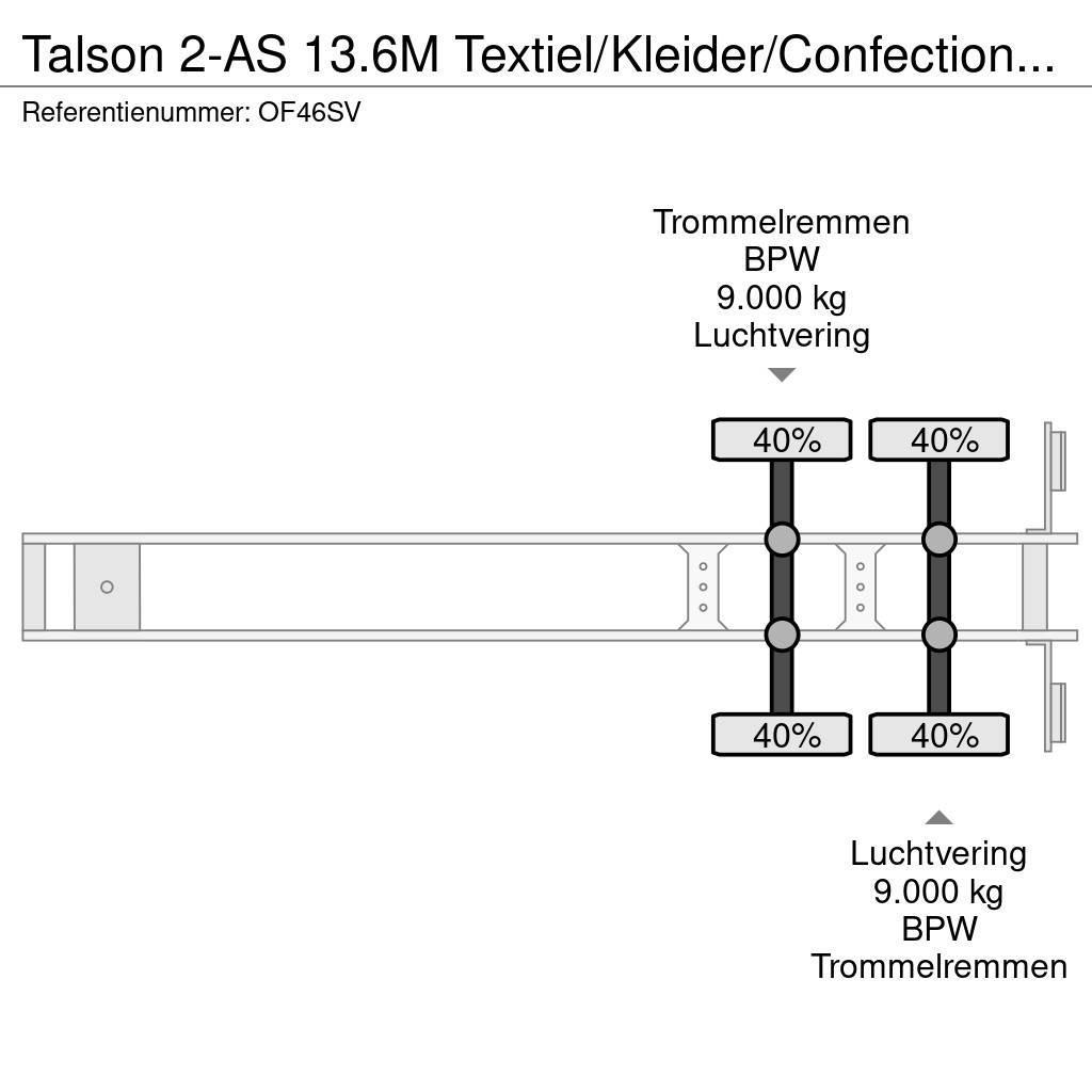 Talson 2-AS 13.6M Textiel/Kleider/Confection ABS APK/TUV Напівпричепи з кузовом-фургоном