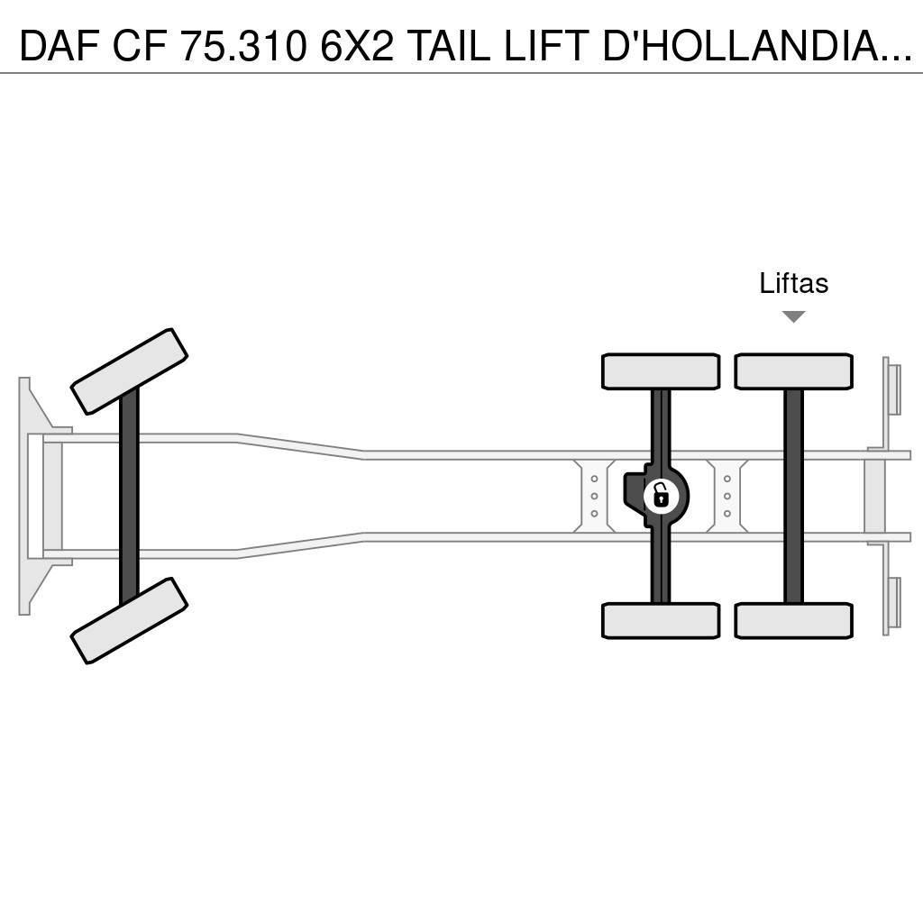 DAF CF 75.310 6X2 TAIL LIFT D'HOLLANDIA 2500 KG - EURO Тентовані вантажівки