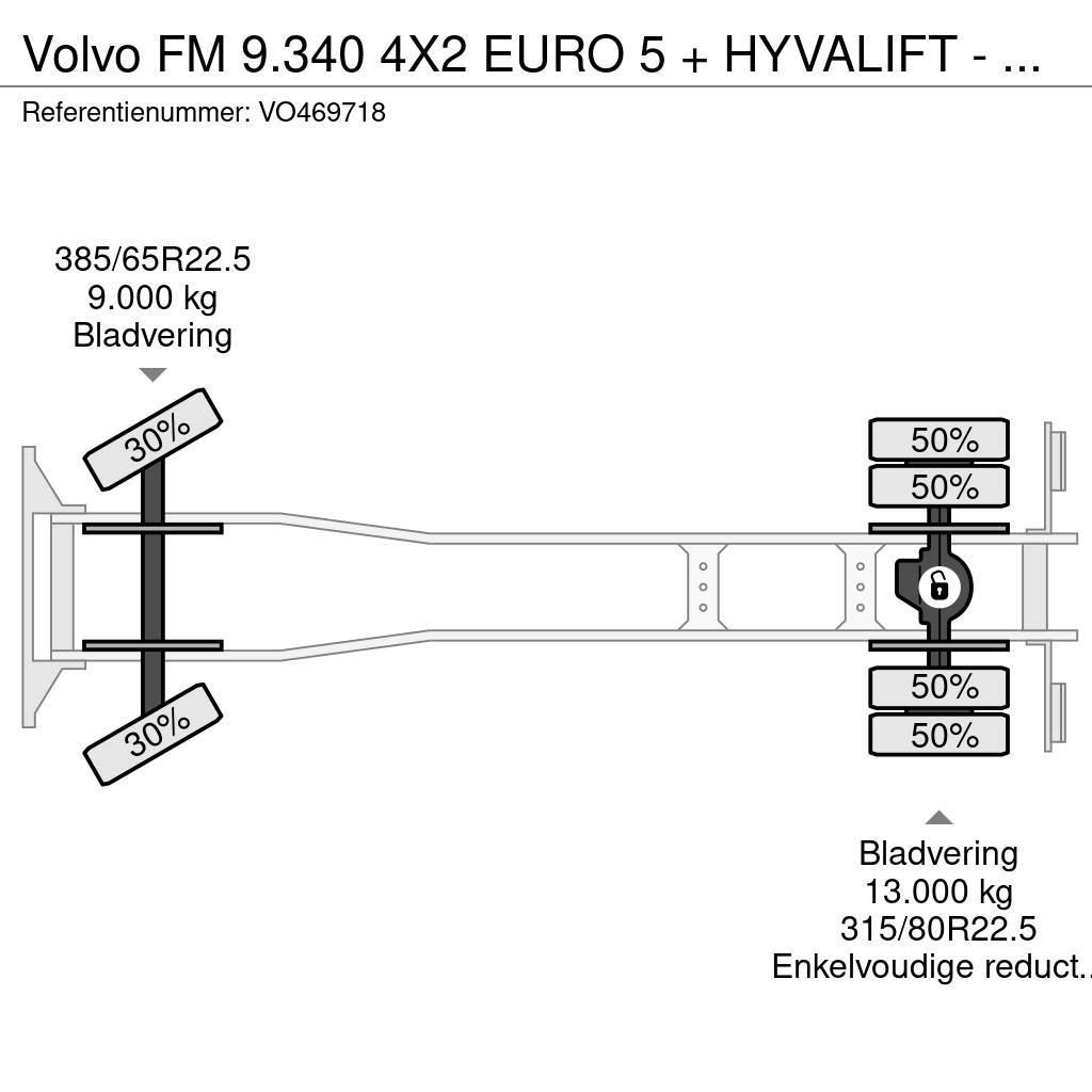 Volvo FM 9.340 4X2 EURO 5 + HYVALIFT - FULL STEEL SUSP. Скіпові навантажувачі