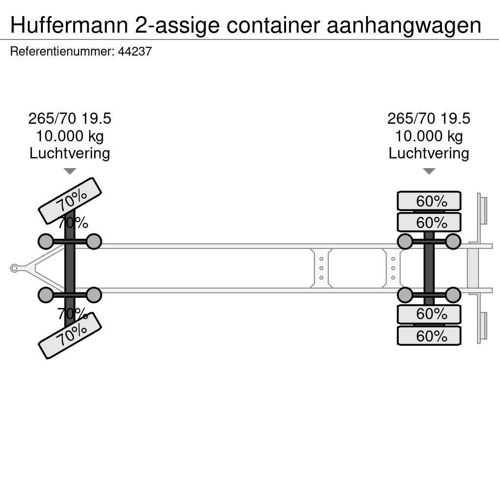 Hüffermann 2-assige container aanhangwagen Причепи для перевезення контейнерів