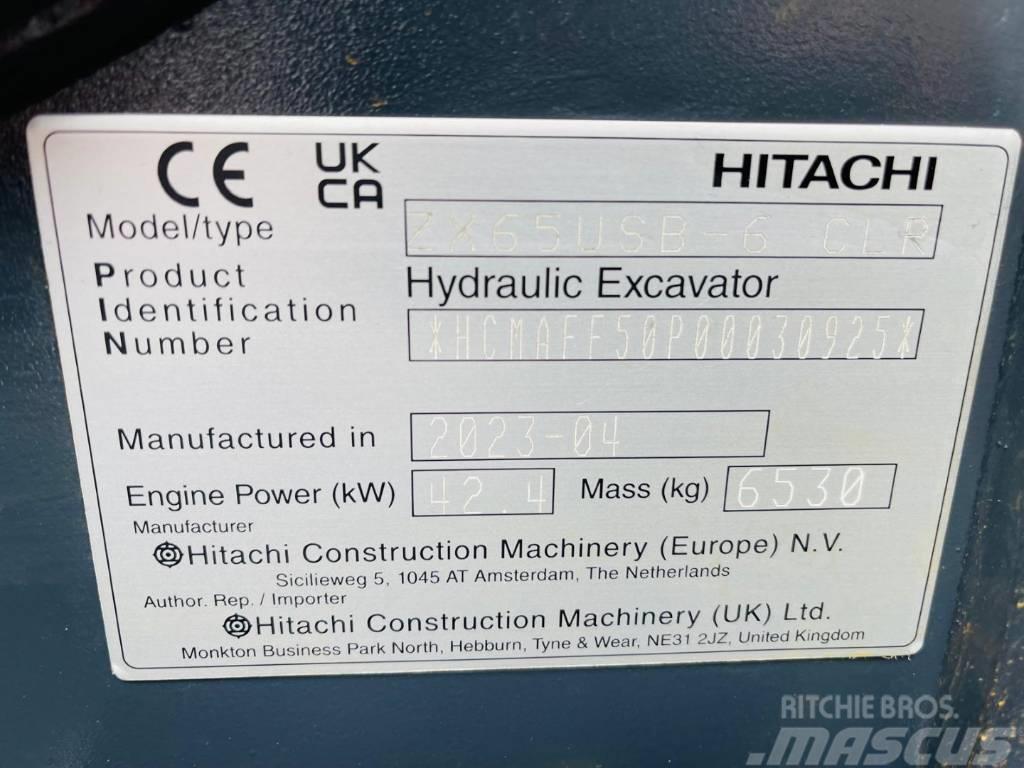 Hitachi ZX 65 US B-6 Міні-екскаватори < 7т