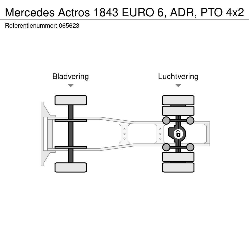 Mercedes-Benz Actros 1843 EURO 6, ADR, PTO Тягачі