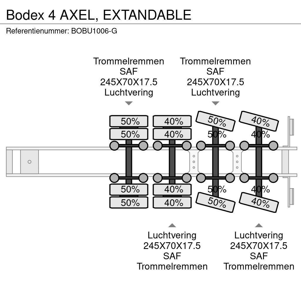 Bodex 4 AXEL,  EXTANDABLE Низькорамні напівпричепи